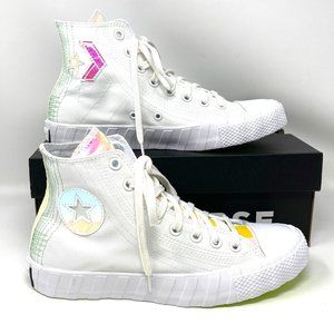 Converse Mens Size 170605C UNTITL3D White Iridescent Canvas High Top Sneaker